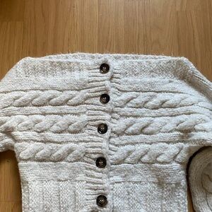 Bershka White Cable Knit Cardigan